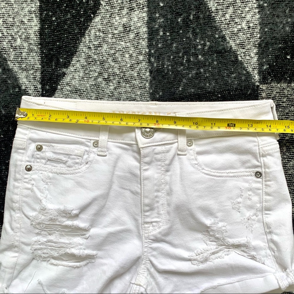 American Eagle High Waisted White Jean Shorts - Picture 6 of 10